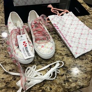 LoveShackFancy Pink Floral Sneakers